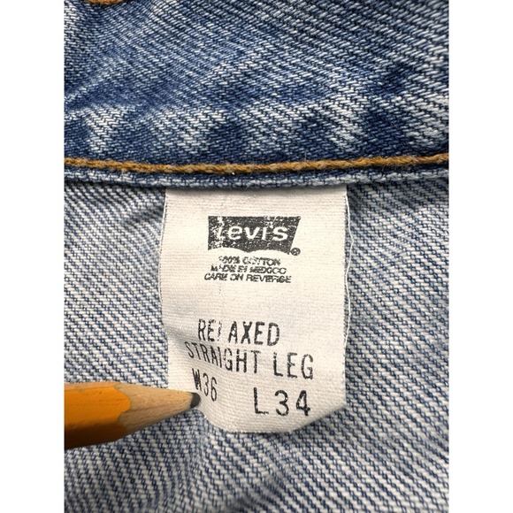 Vintage Levis Jeans Men's 36x34 Blue Denim Faded High Rise 901 Relaxed Loose Y2K - Picture 6 of 7